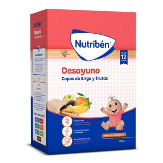 Desayuno papilla de copos de trigo y frutas nutriben