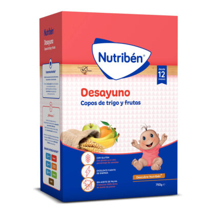Desayuno papilla de copos de trigo y frutas nutriben